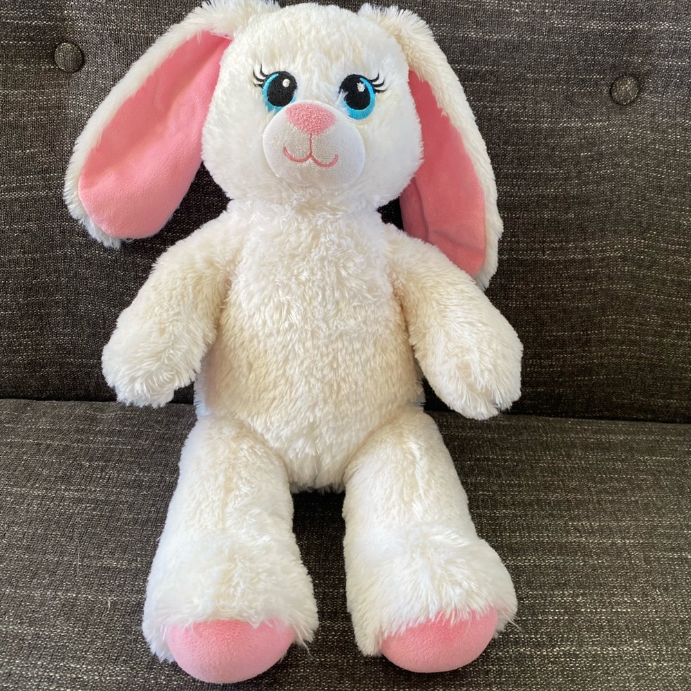 Easter Bunny Build A Bear with cute outfits and shoes.
